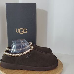 UGG Tasman Slipper Men's US 8 Dark Brown Suede Wool NEW
